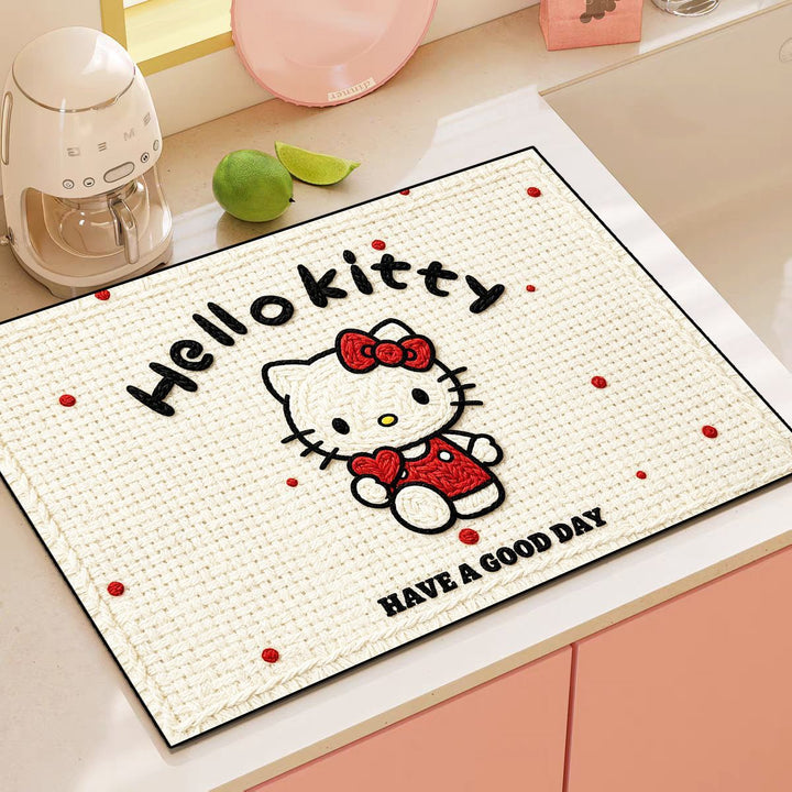 Playful Cartoon-Themed Kitchen Mat