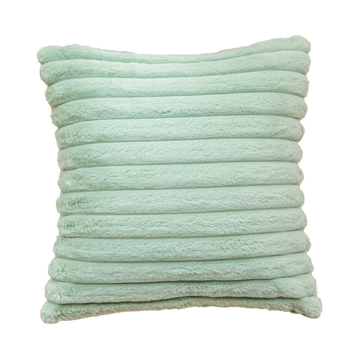 Decorative Plush Ribbed Throw Pillow with Removable Insert
