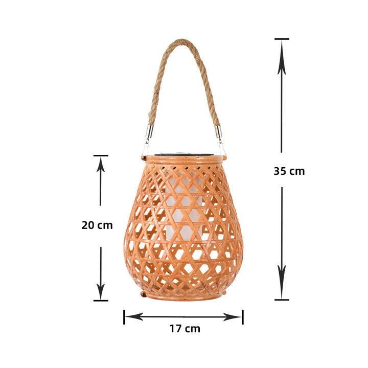 Decorative Woven Lantern With Rope Handle Kalsten