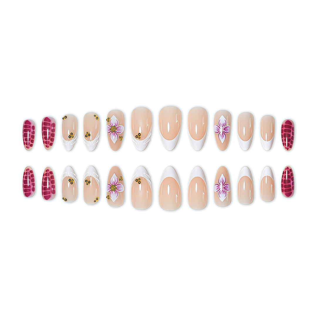 Elegant Floral Nail Art Extensions Kalsten
