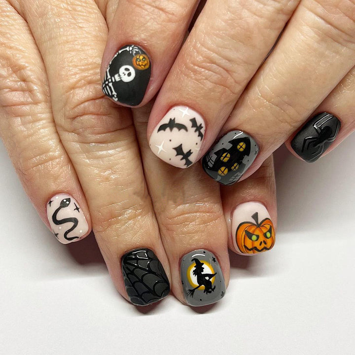 Artificial nail set with Halloween motifs Kalsten