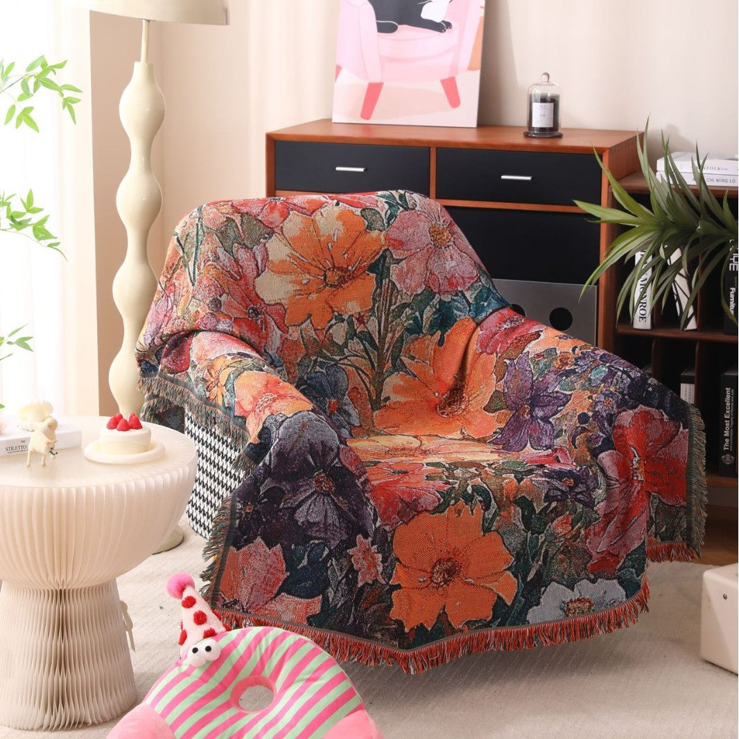 Floral Woven Throw Blanket