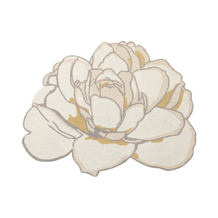 Flower-shaped decorative rug made of tufted chenille Kalsten