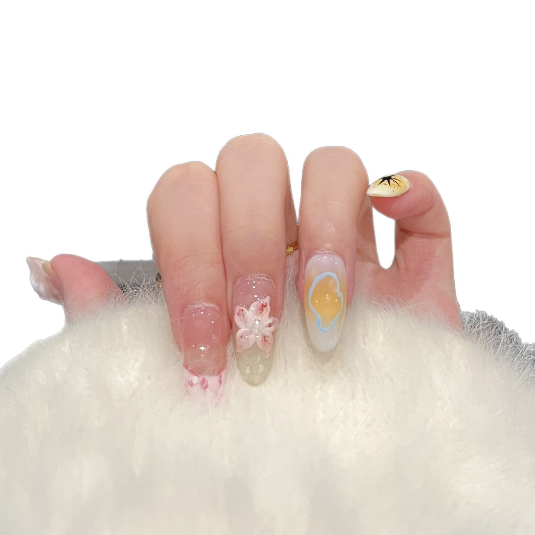 Artistic Floral Press-On Nail Art Set Kalsten