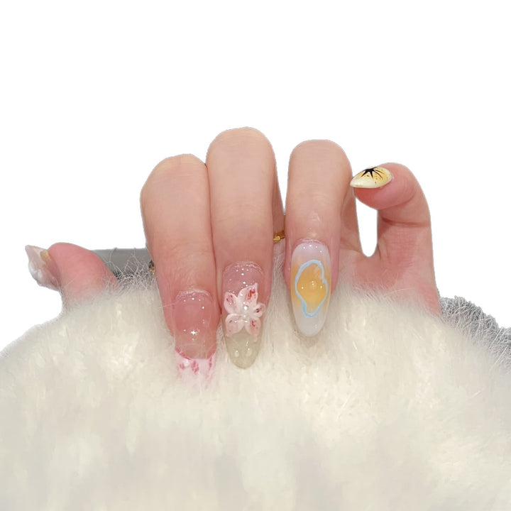 Artistic Floral Press-On Nail Art Set Kalsten