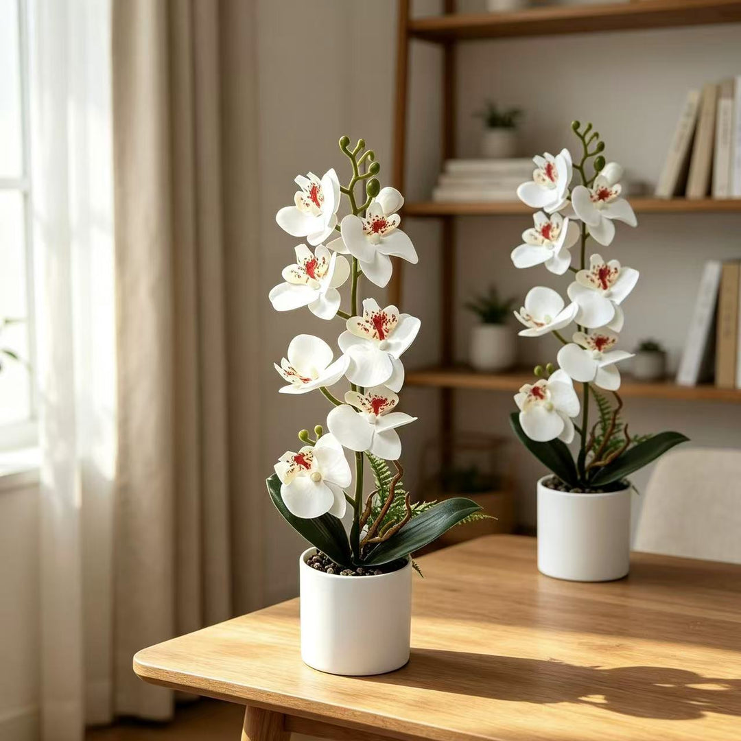 Artificial Orchid Centerpiece for Home Decor and Tabletop Display