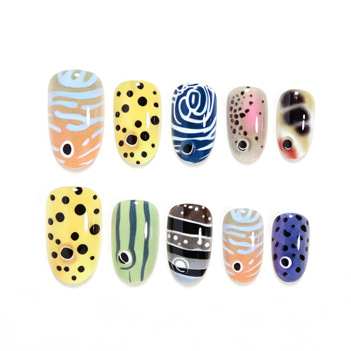 Artistic Patterned Press-On Nail Tips Kalsten