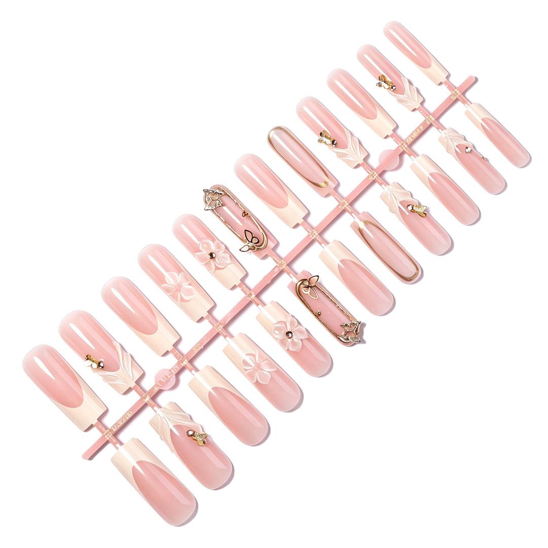 Artistic 3D Floral Press-On Nail Art Set kalsten