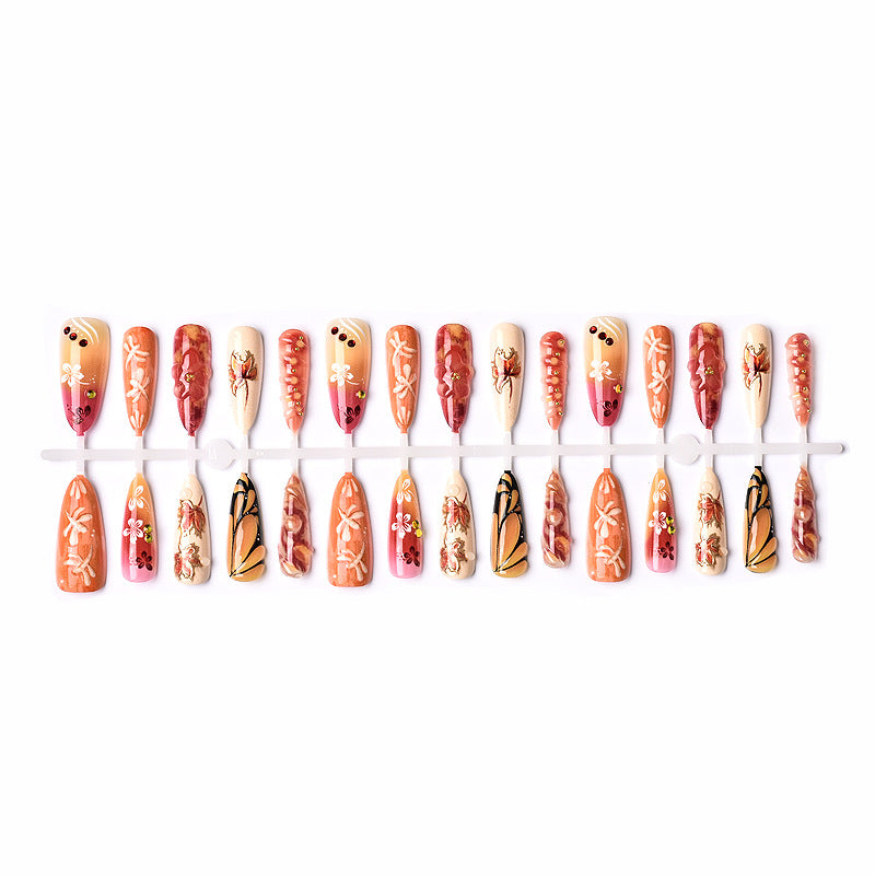 Artistic Nail Art Design Set with Autumn Leaves