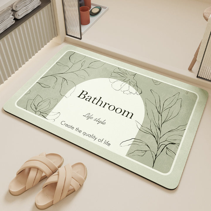 Elegant Floral Design Bathroom Mat Kalsten
