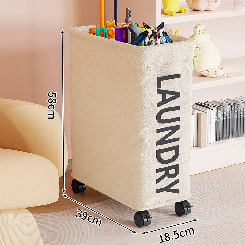 Tall Slim Rolling Fabric Laundry Hamper with Locking Casters