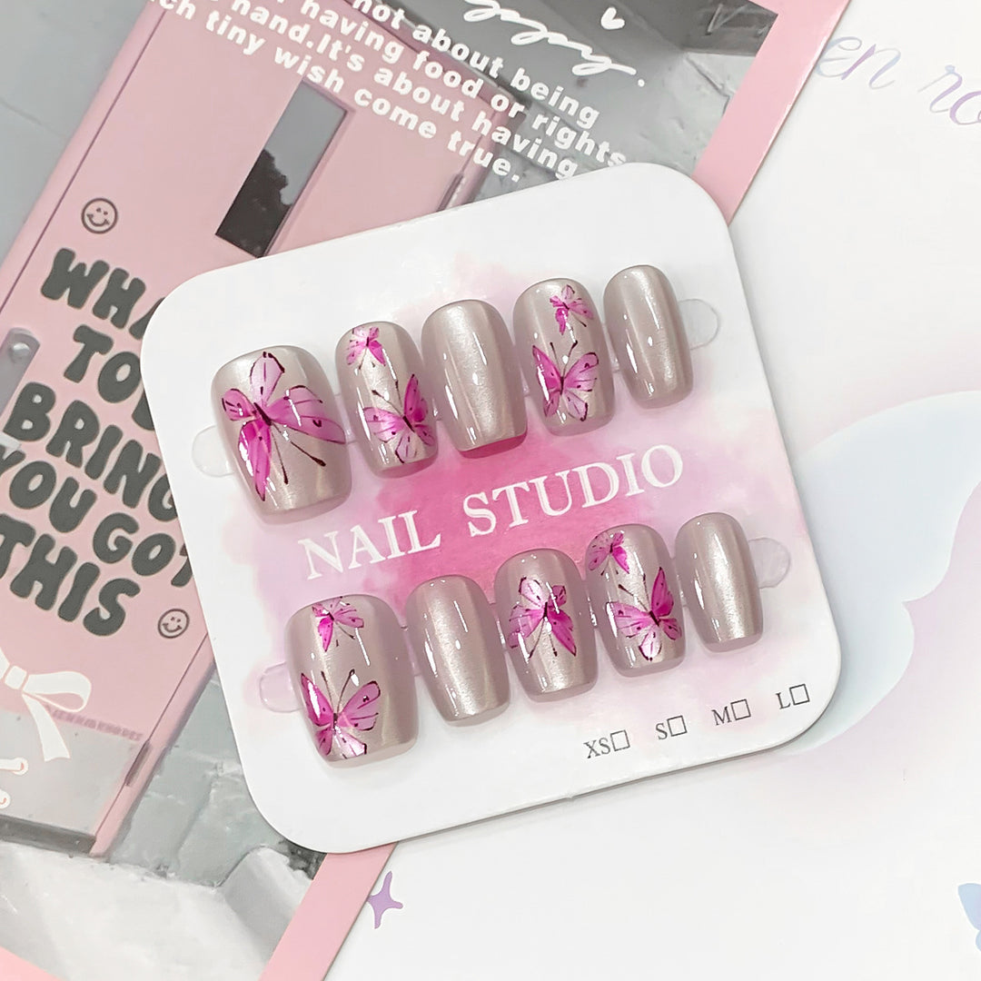 Artistic and elegant artificial nails with butterflies Kalsten