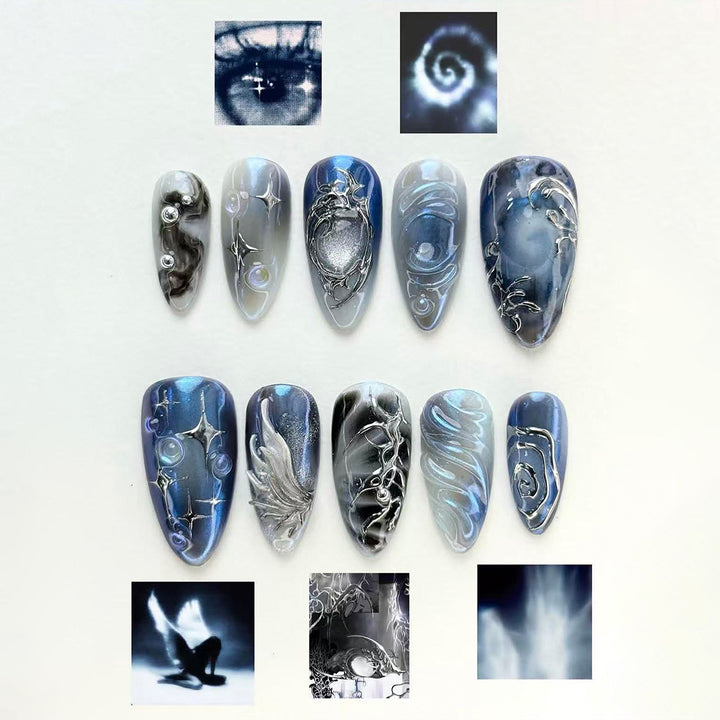 Acrylic Nail Set with Elegant Designs Kalsten