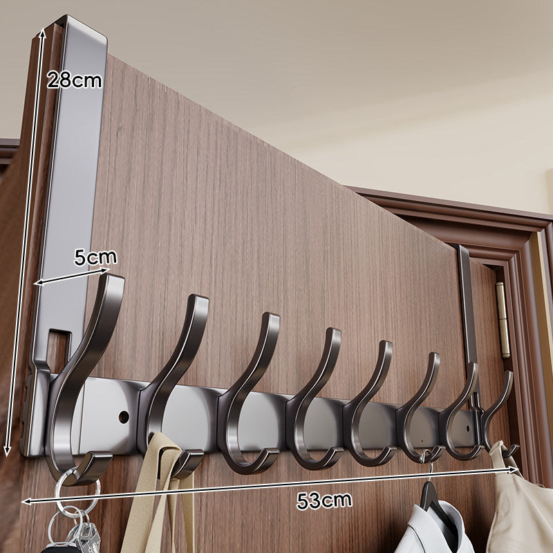 Over-Door Heavy-Duty Metal Coat & Accessory Hook Rack with Tall Hanger
