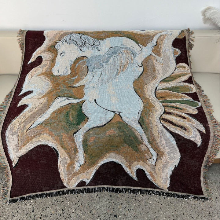 Artistic Unicorn-Themed Throw Blanket
