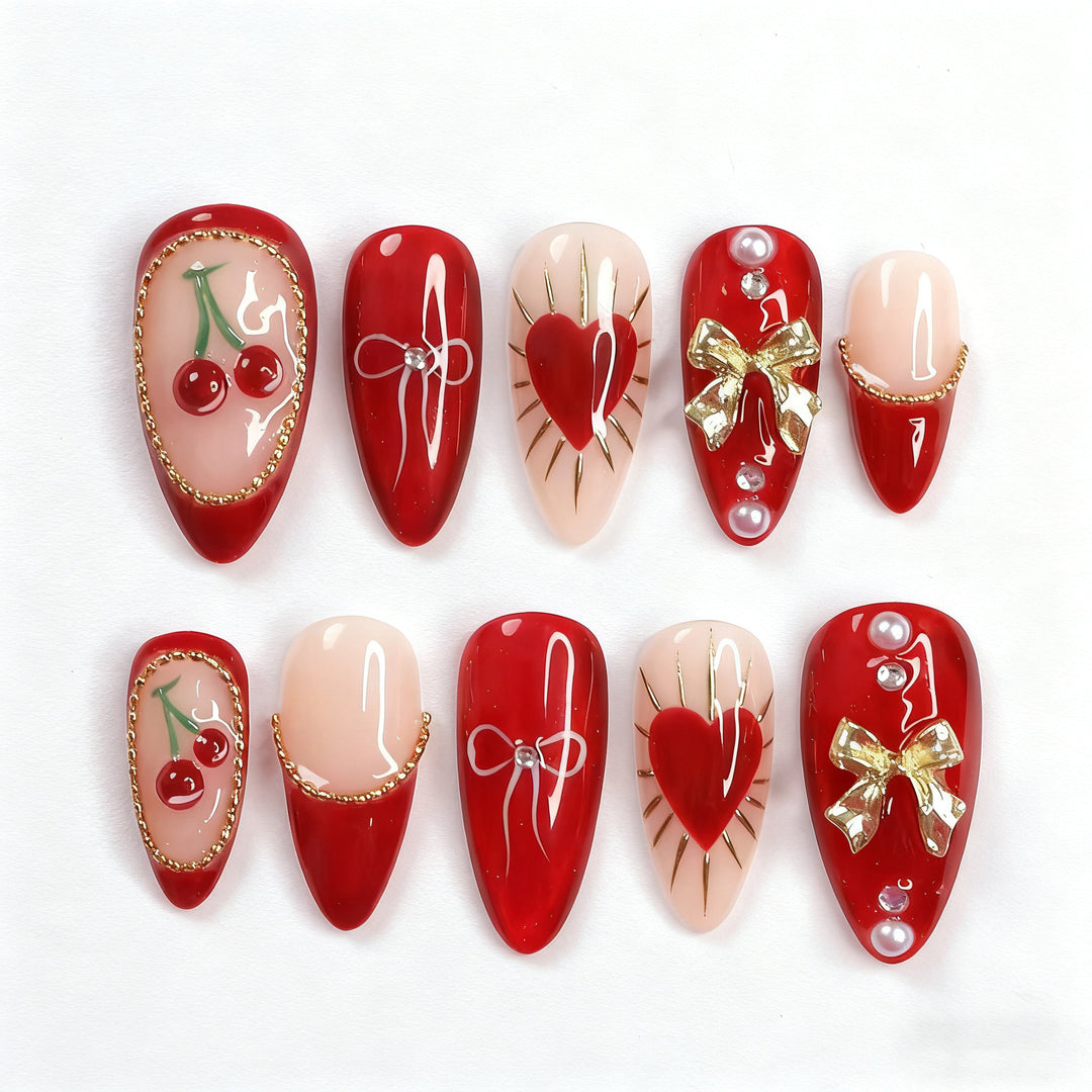 Artistic Hand-Decorated Press-On Nails
