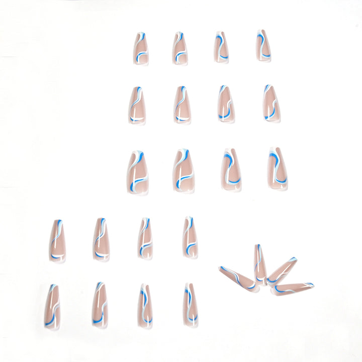 Creative Nail Extensions with Wave Pattern Kalsten