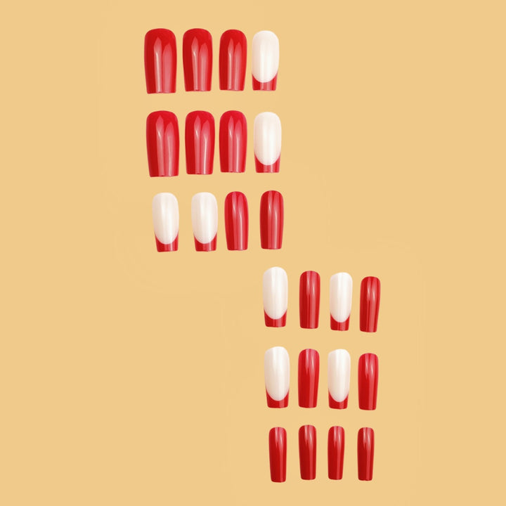 Glossy Deep Red Acrylic Nail Extensions Kalsten