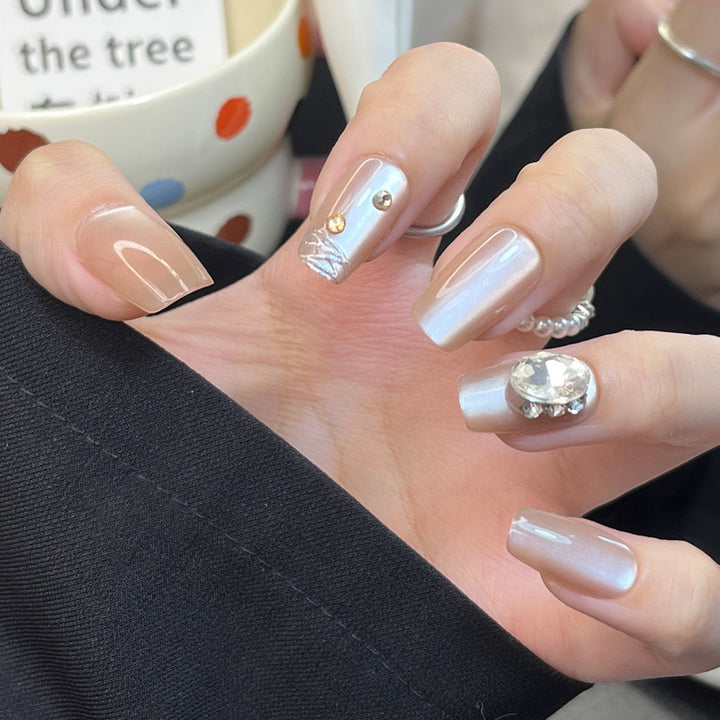 Stylish Press-On Nail Art Set with 3D Decorative Elements Kalsten