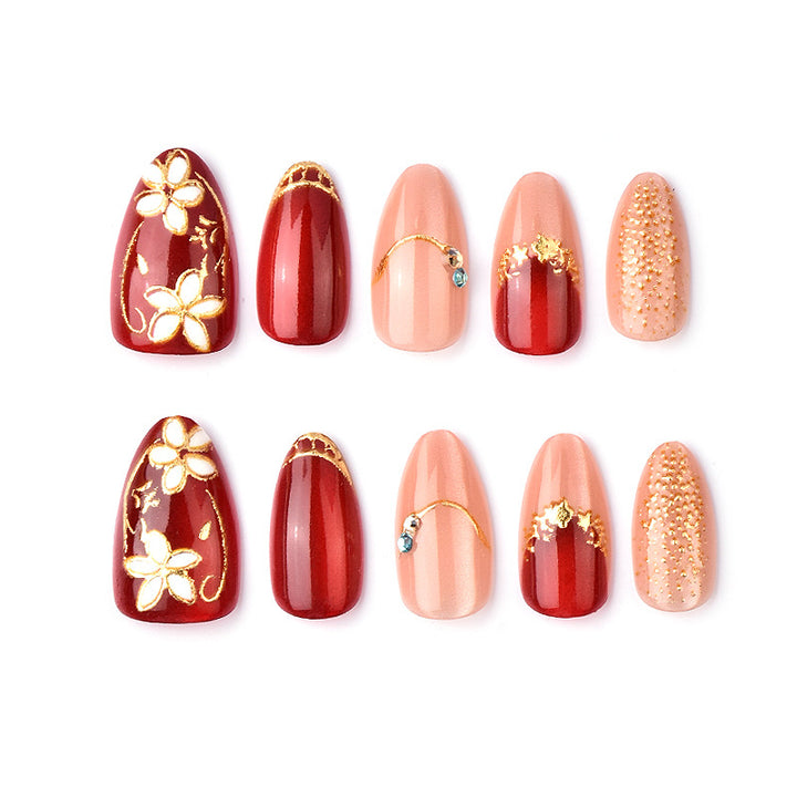 Decorative Floral Design Press-On Nails Kalsten