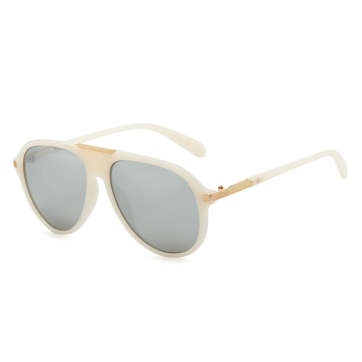 Oversized Aviator Sunglasses with Metallic Accents Kalsten