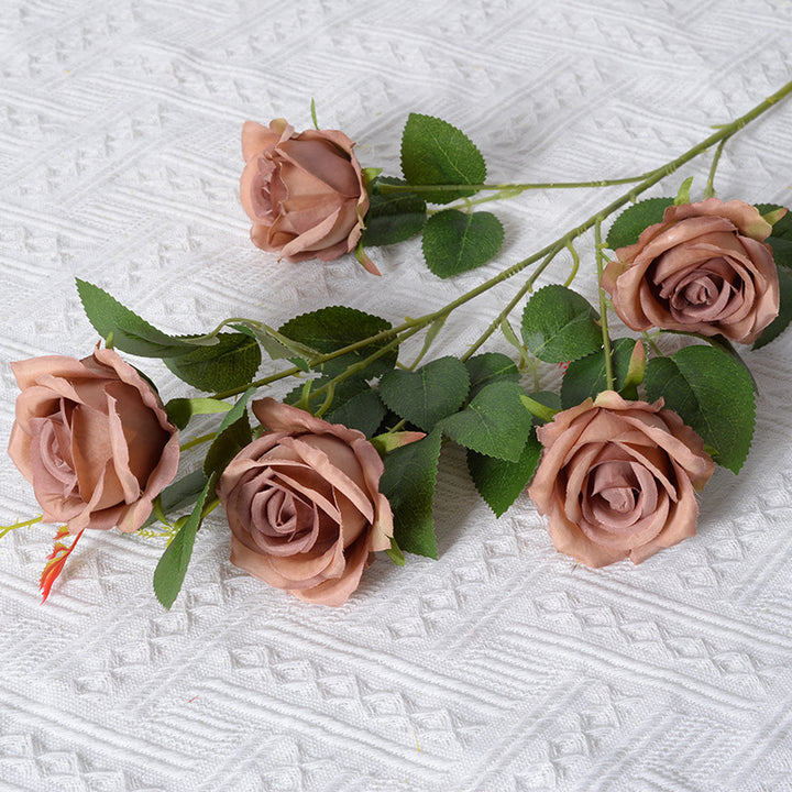 Artificial Silk Floral Rose Stem