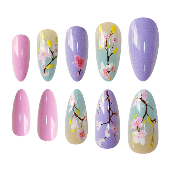 Artistic Floral Press-On Nail Enhancements Kalsten