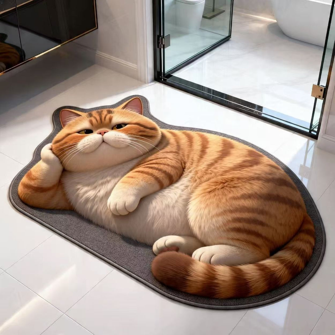 Plush Cartoon Cat Area Rug