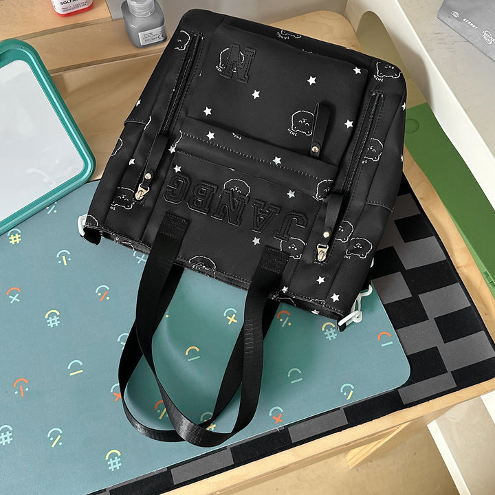 Casual Character-Embellished Backpack Kalsten