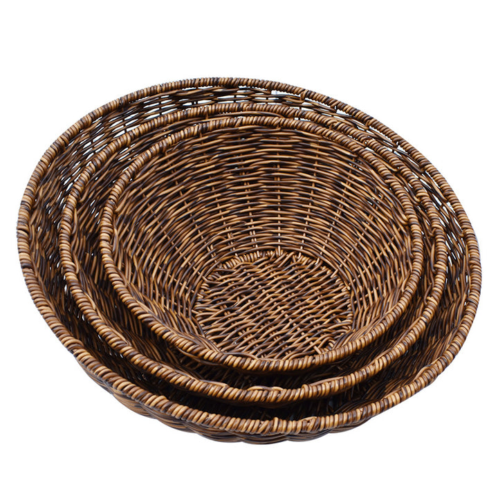 Artisan Woven Round Storage Basket Kalsten