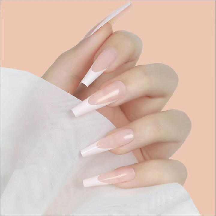 Acrylic Nail Set with Elegant Tips and Stylish French Design Kalsten