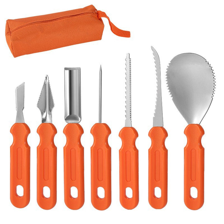 Fruit and melon baller with ergonomic plastic handle and stainless steel cutting blade