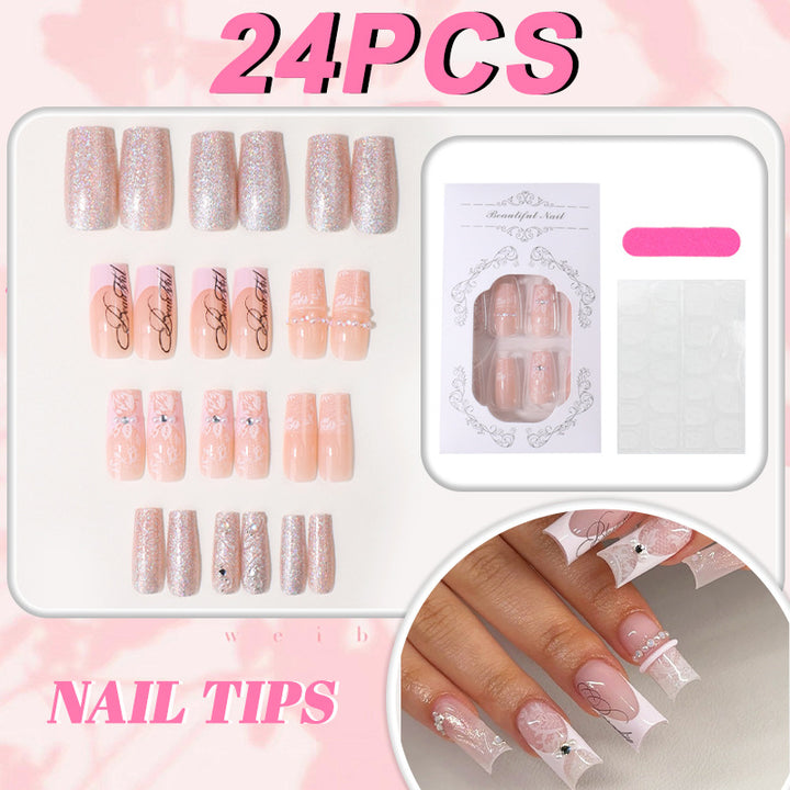 Shimmering Elegant Press-On Nail Tips Kalsten