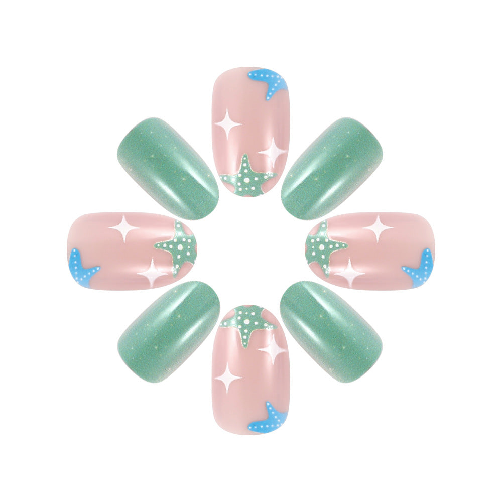 Artistic Ocean-Themed Press-On Nails Kalsten