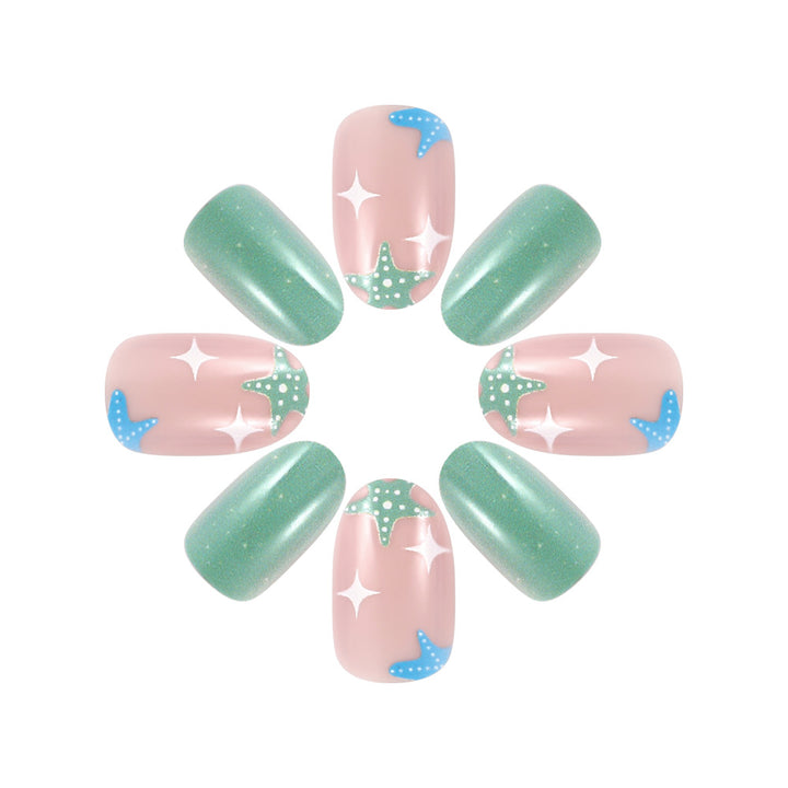 Artistic Ocean-Themed Press-On Nails Kalsten