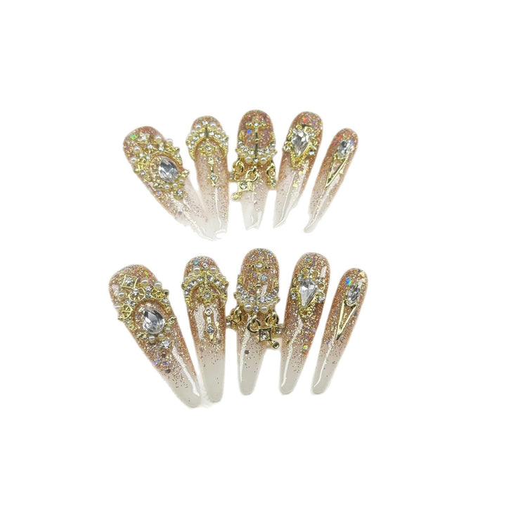 Glittering Decorative Press-On Nail Art Set