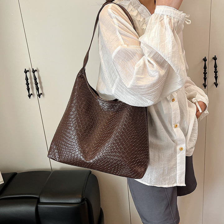 Sleek Textured Leather Hobo Handbag Kalsten