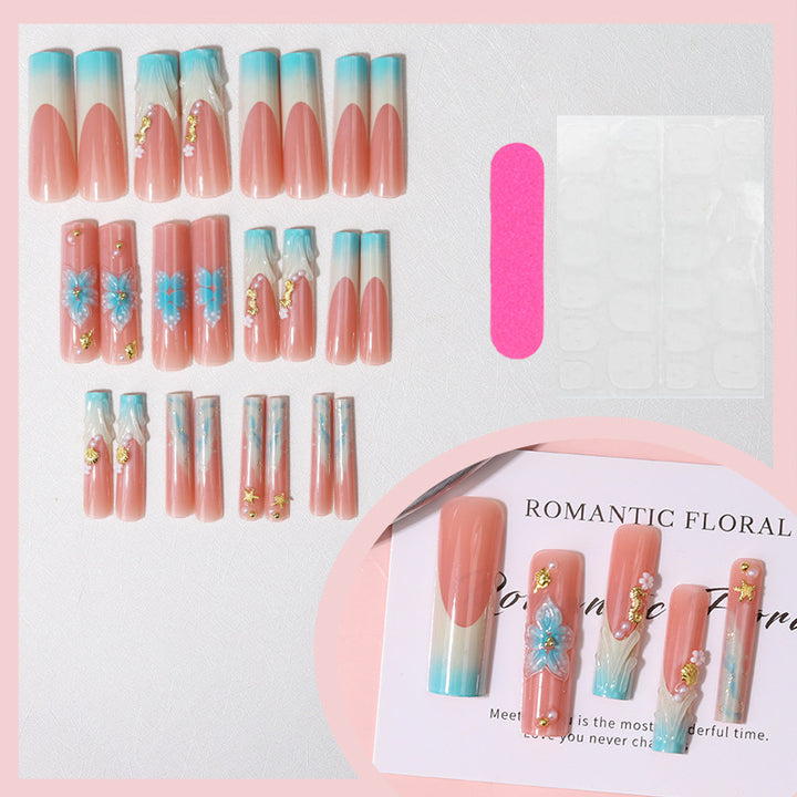 Floral Decorative Press-On Nail Set Kalsten