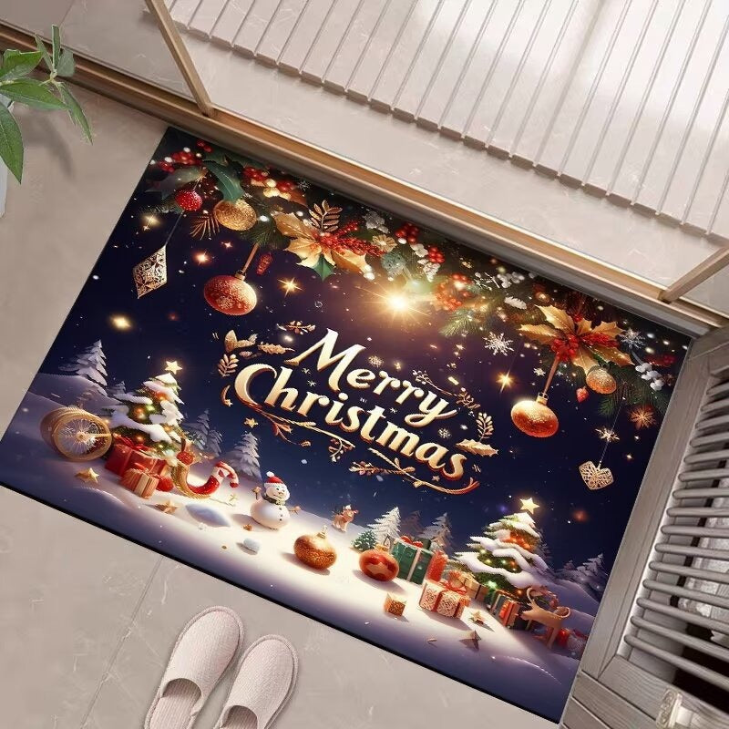 Festive Christmas-Themed Entrance Mat