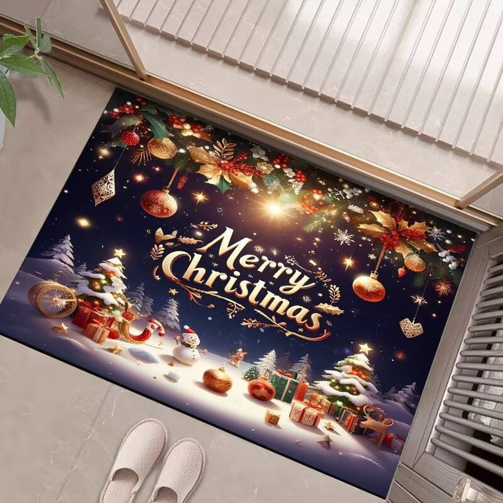 Festive Christmas-Themed Entrance Mat