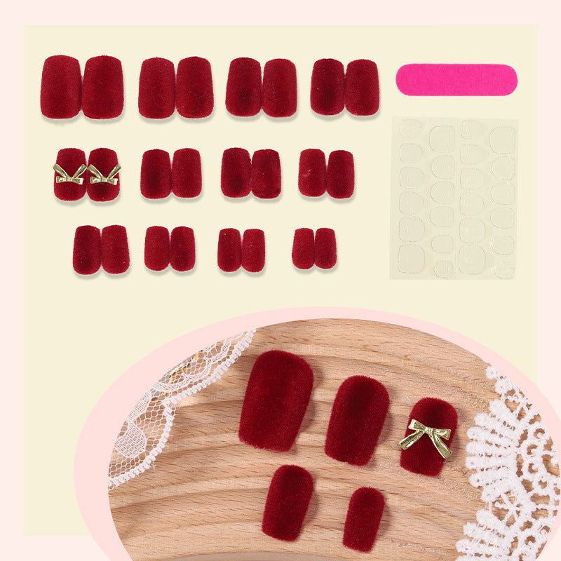 Velvet Press-On Nail Set Kalsten