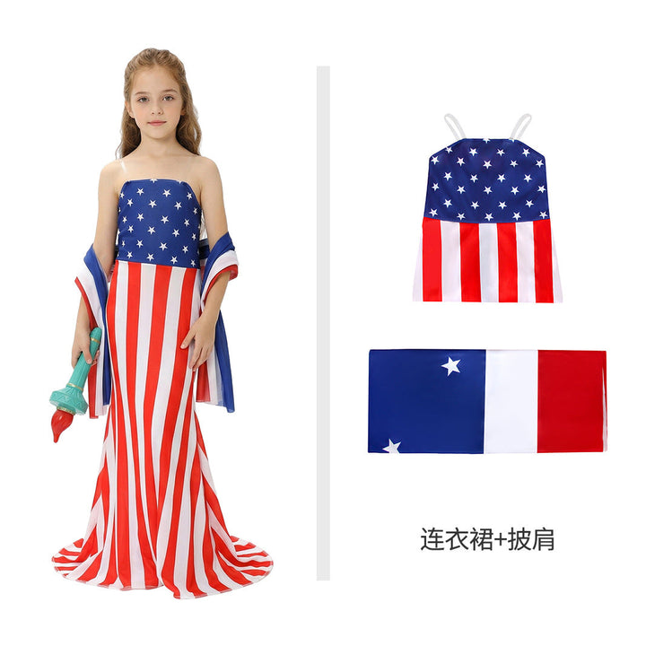 Unisex nan Patriotic Americana Uncle Sam Costume Set with Tailcoat, Striped Trousers, Top Hat and Bow Kalsten