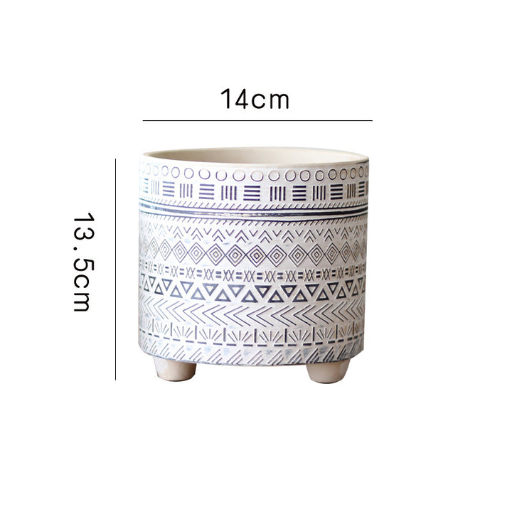 Decorative plant pot with geometric pattern Kalsten