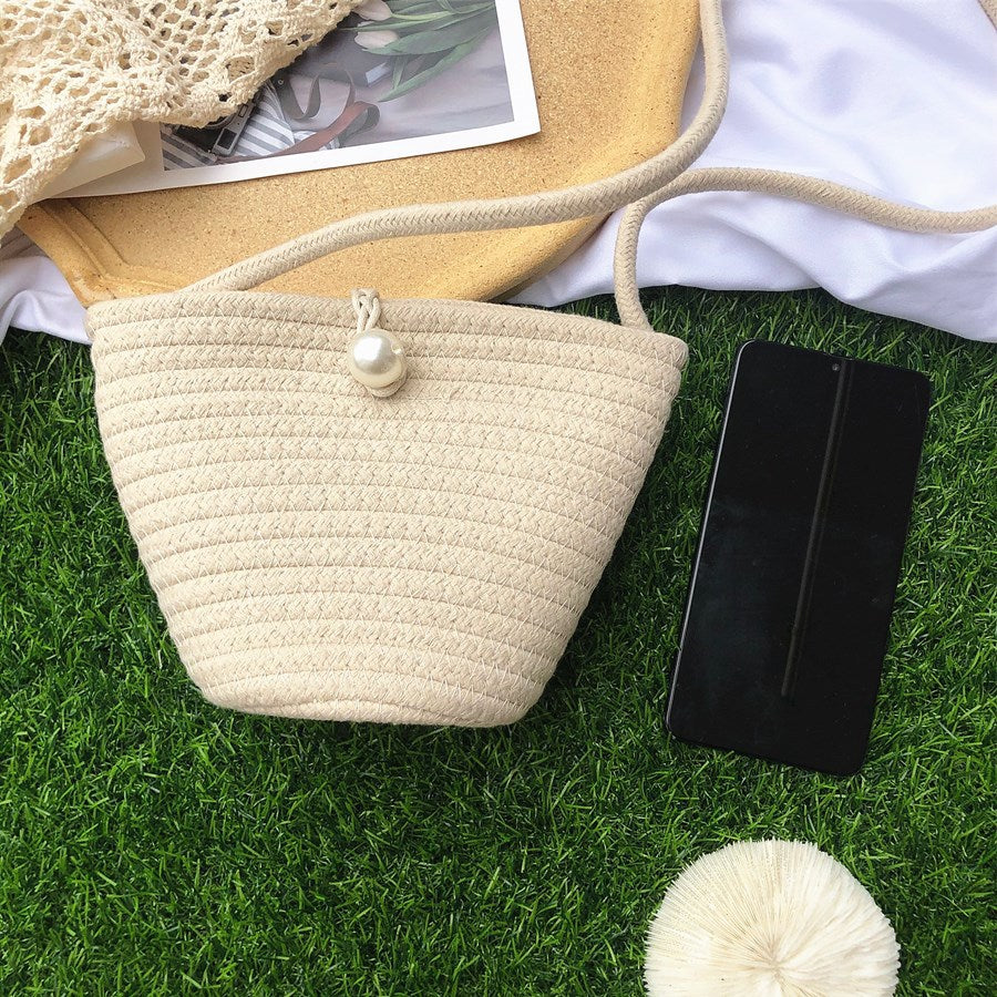 Handmade Macrame Bag with Bead Accent Kalsten