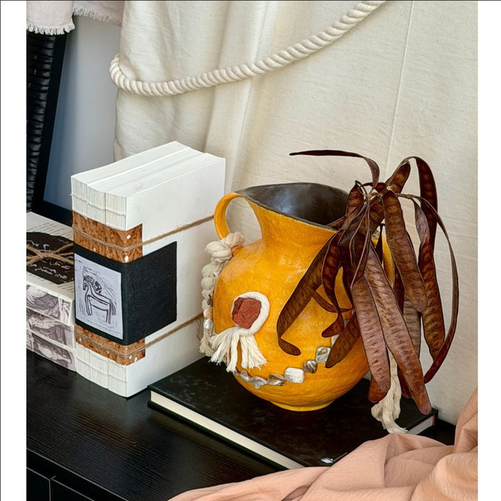 Decorative Ceramic Vase with Rope Handle