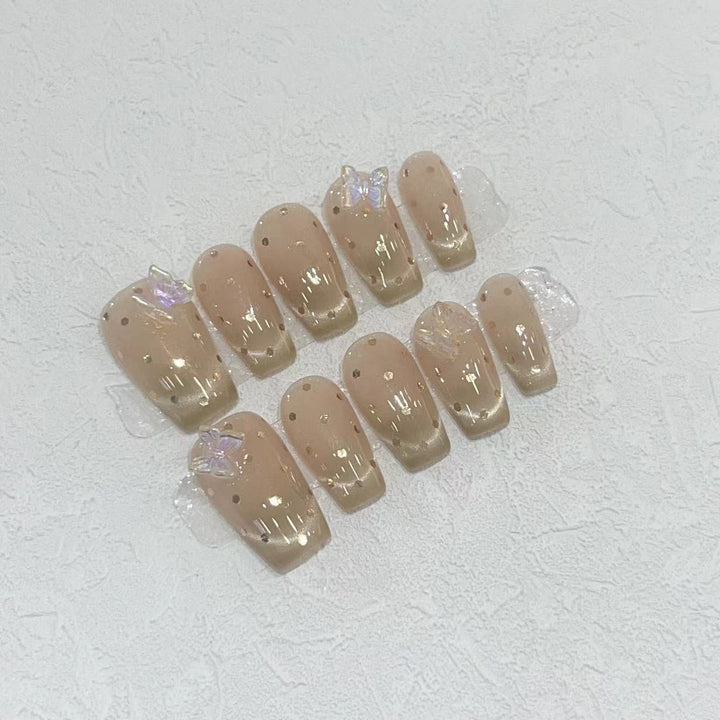 Premium Press-On Nail Set with Iridescent Accents Kalsten
