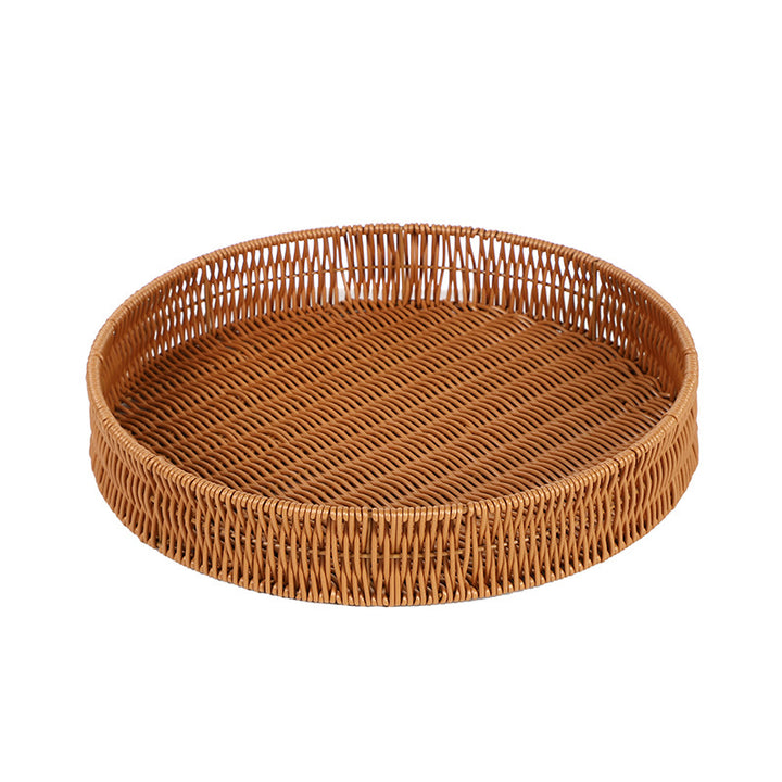 Round Artisan Woven Serving Tray Kalsten