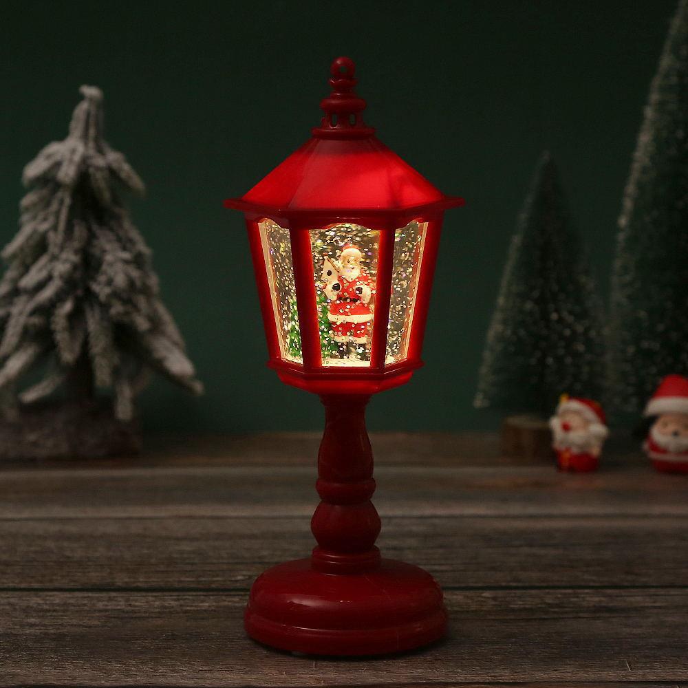 Nostalgic Christmas lantern with moving Santa scene Kalsten