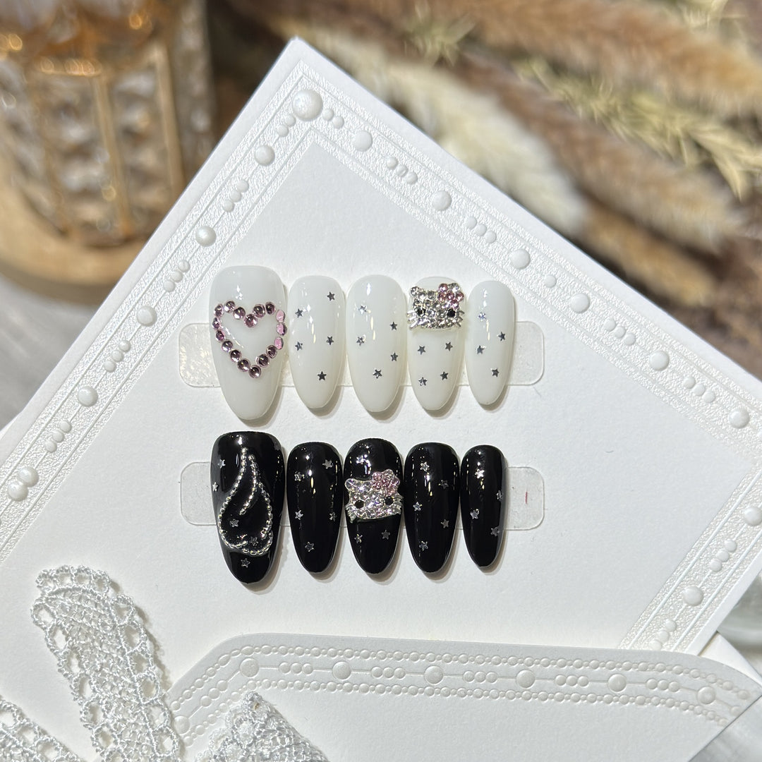 Elegant Starry Night Art Press-On Nail Set Kalsten