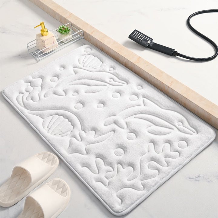Decorative Bath Mat with Dolphin Design Kalsten